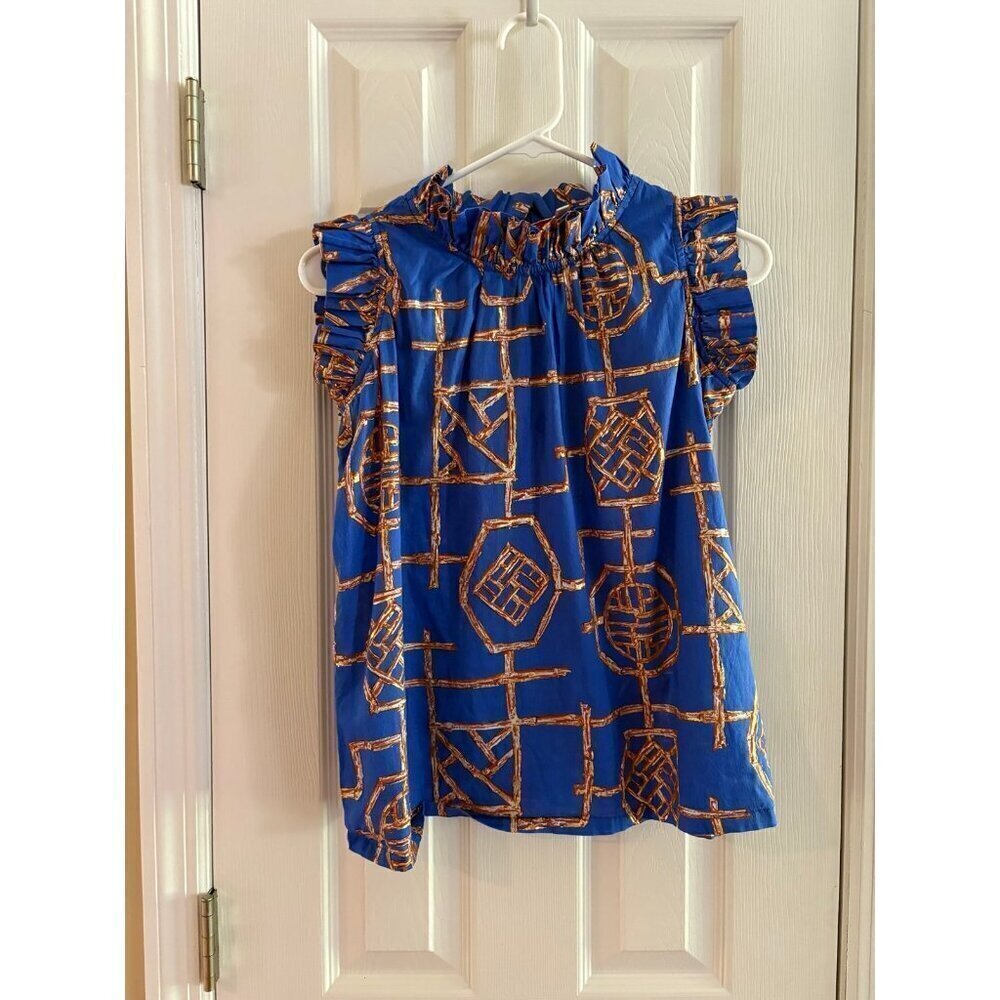 Jude Connally Bamboo Lattice Printed Blouse